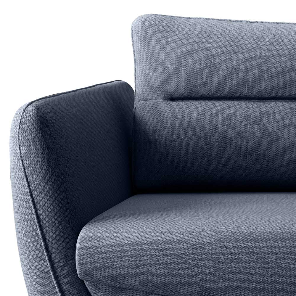 Dreisitzer Wohnzimmersofa in Blaugrau Velours - Chiyom