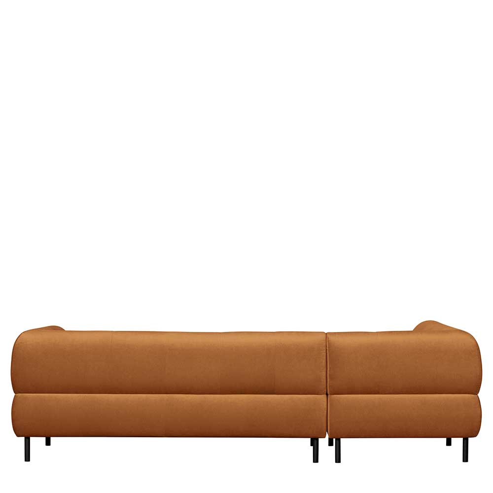 L-Form Couch in Hellbraun Samtbezug - Ulrike