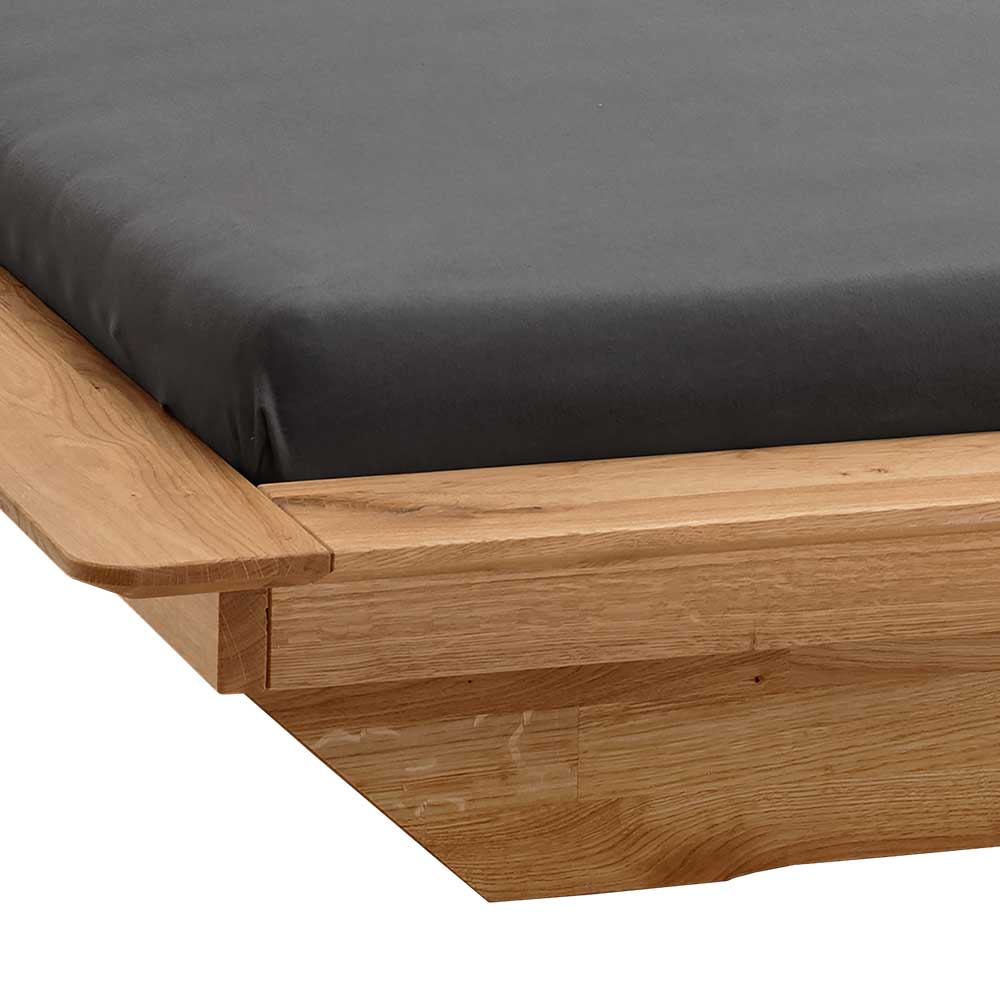 Design Schwebebett aus Wildeiche Massivholz - Nowy