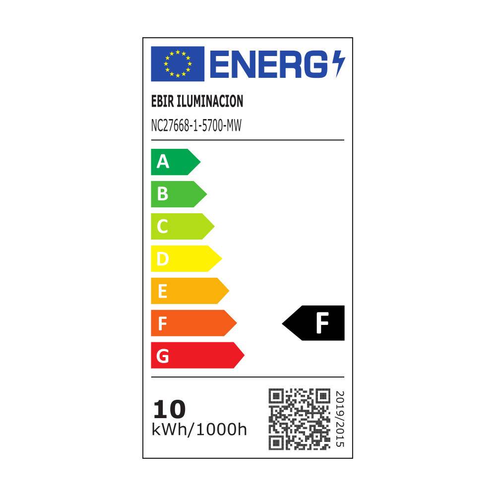 Energieeffizienzlabel des Bad-Spiegelschranks mit Beleuchtung Energieklasse F – Zyrian