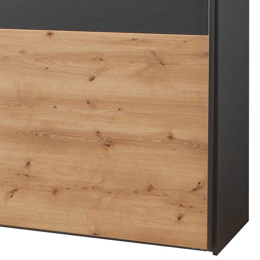 Kleiderschrank in Eiche Bianco & Anthrazit - Tom