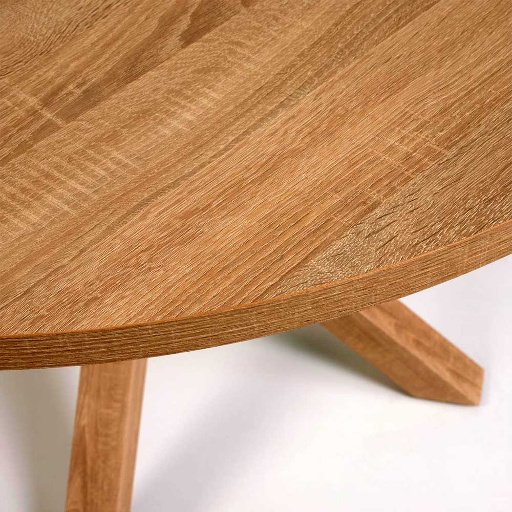 Holzoptik Küchentisch mit runder Tischplatte - Karst