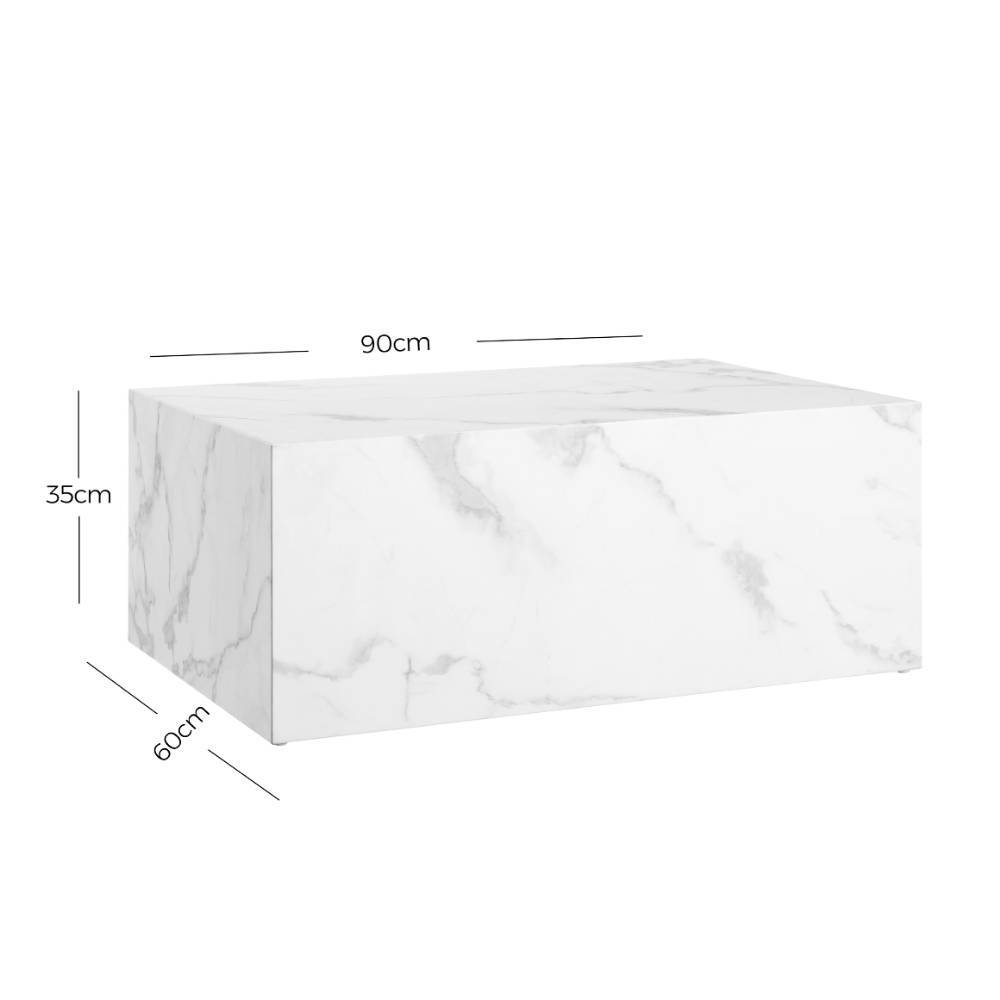 Marmoroptik Sofatisch im Blockdesign - Desaros