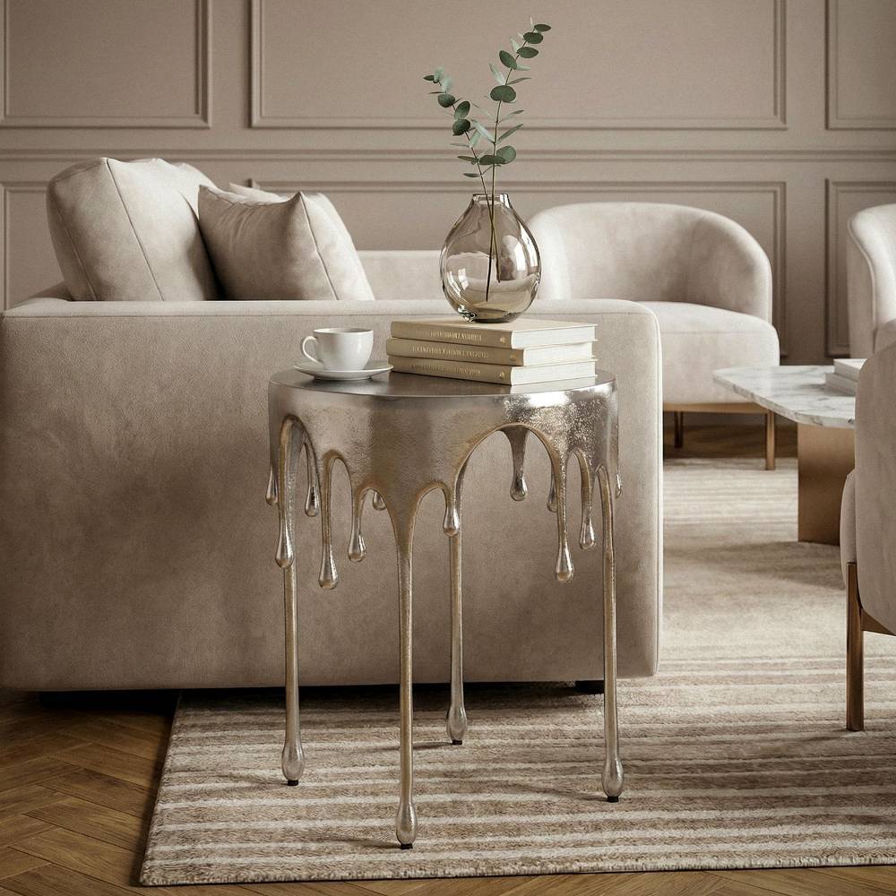 Design Beistelltisch in Silberfarben - Gedov