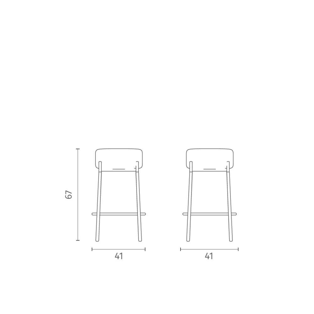 Barhocker Duo in Dunkelgrau Boucle - Glamour (2er Set)