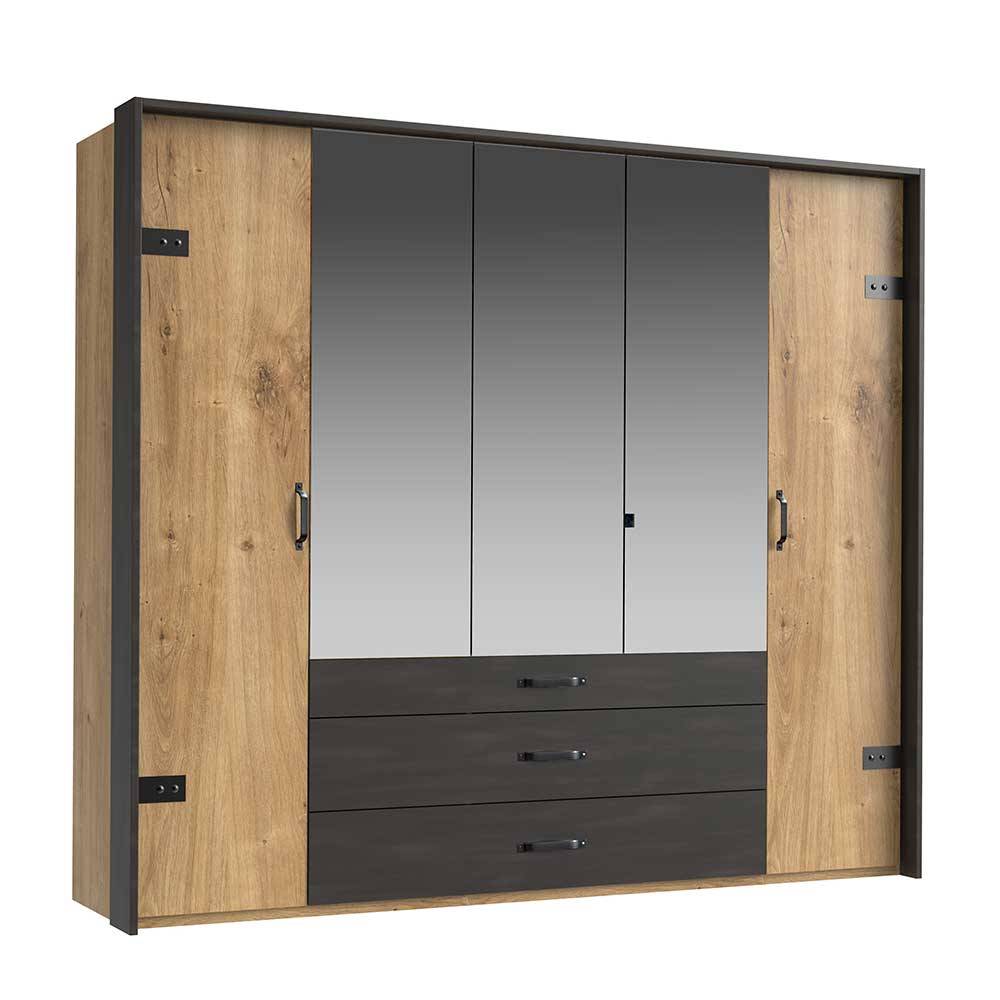 Kleiderschrank mit Türen und Schubladen modern - Bram