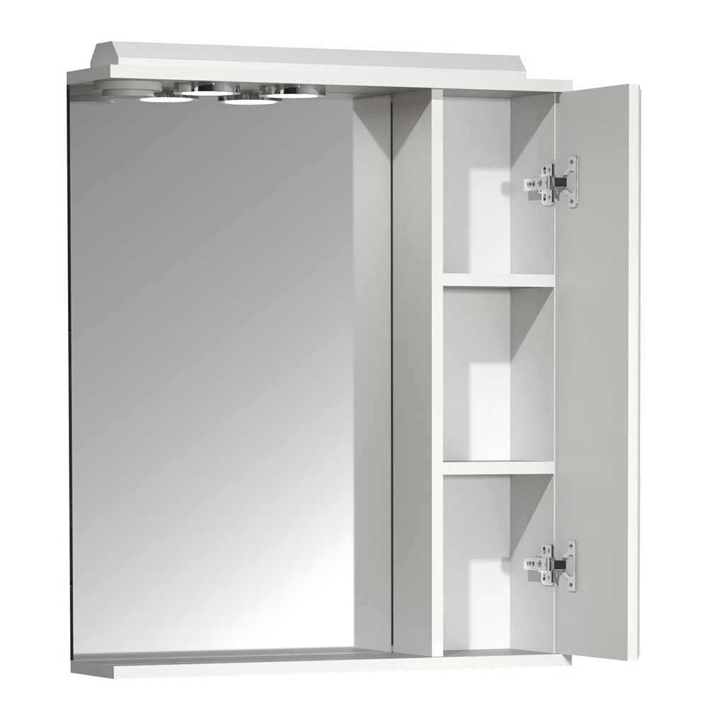 Badspiegel mit Seitenschrank in Weiß - Akira