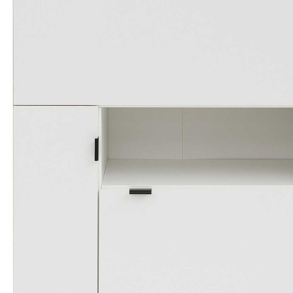 Highboard in Weiß mit Eiche - Ledicato