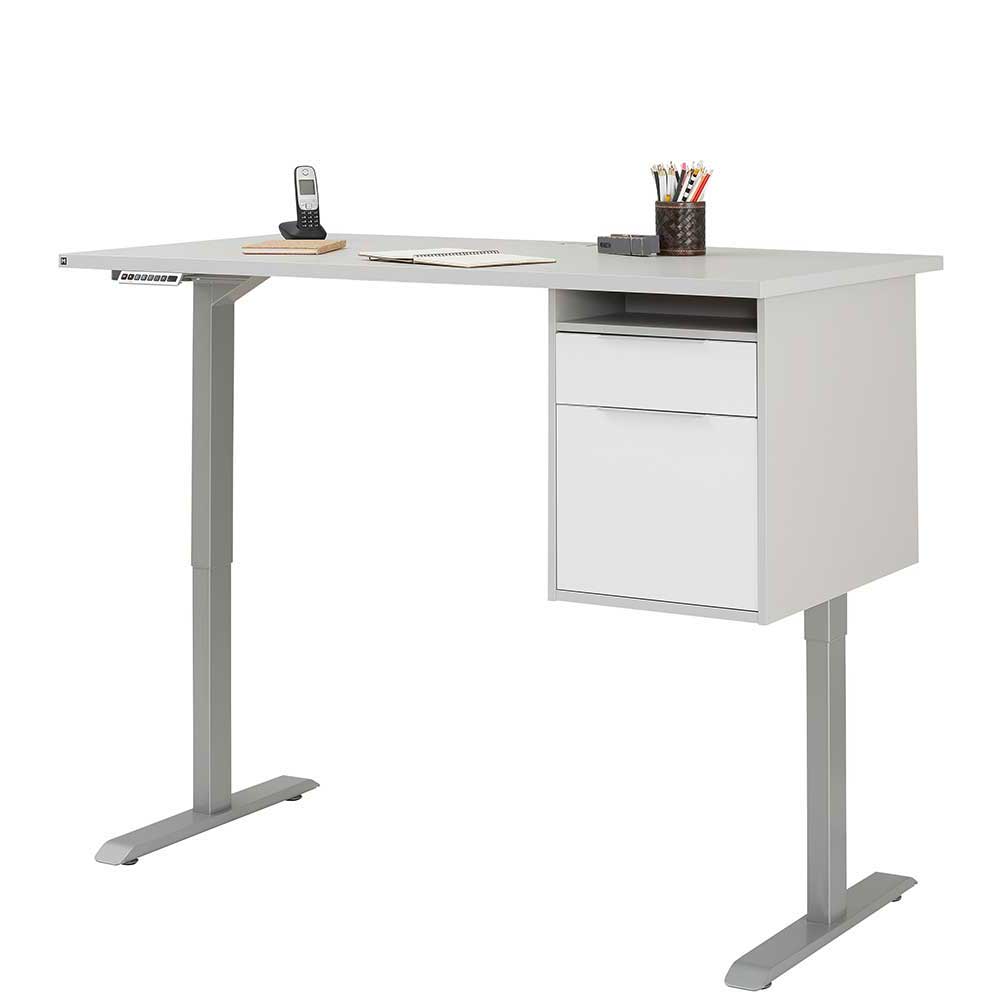 Moderner Schreibtisch in Weiß & Platingrau - Madalas I