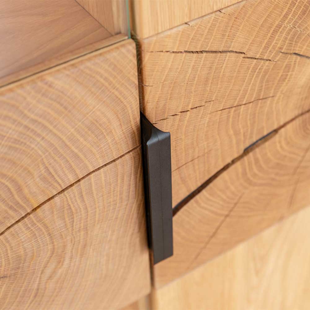 Eichenholz Highboard mit Hirnholz Applikation - Deruta