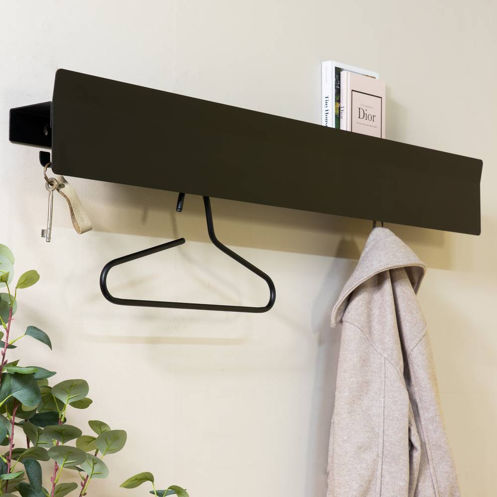 Stahl-Wandgarderobe in Schwarz - Judy