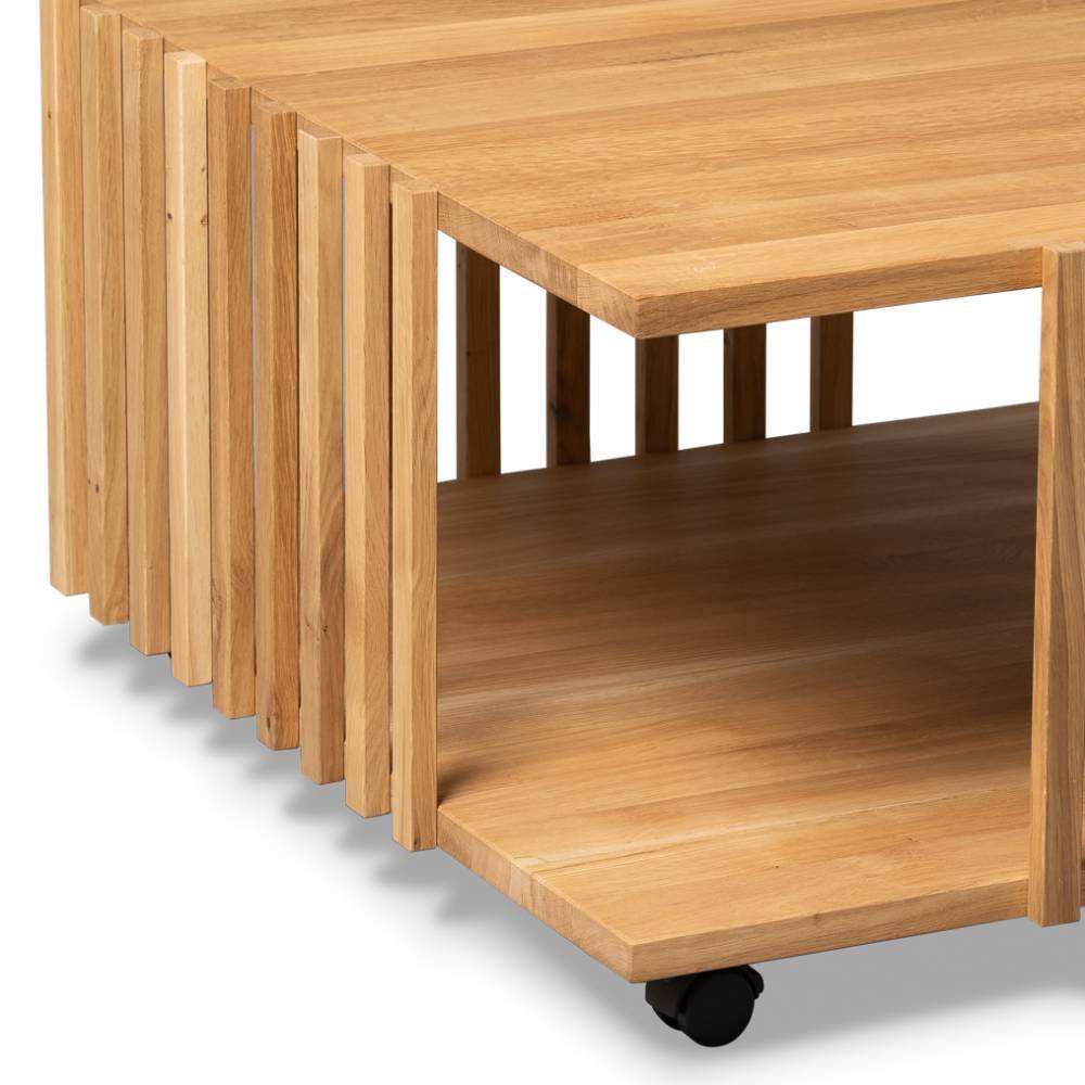 Design-Couchtisch aus Wildeiche Massivholz - Cumvento