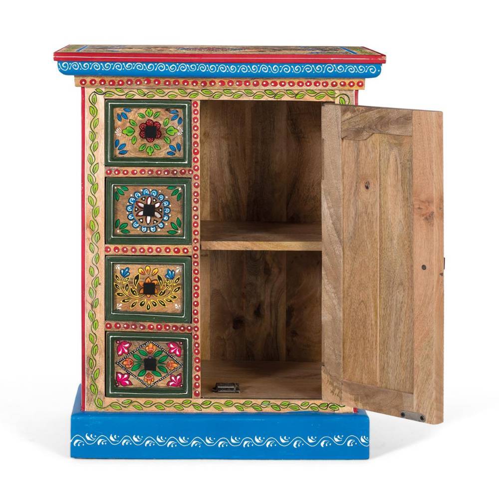 Bunte Kommode mit Blumen und Ranken - Uva