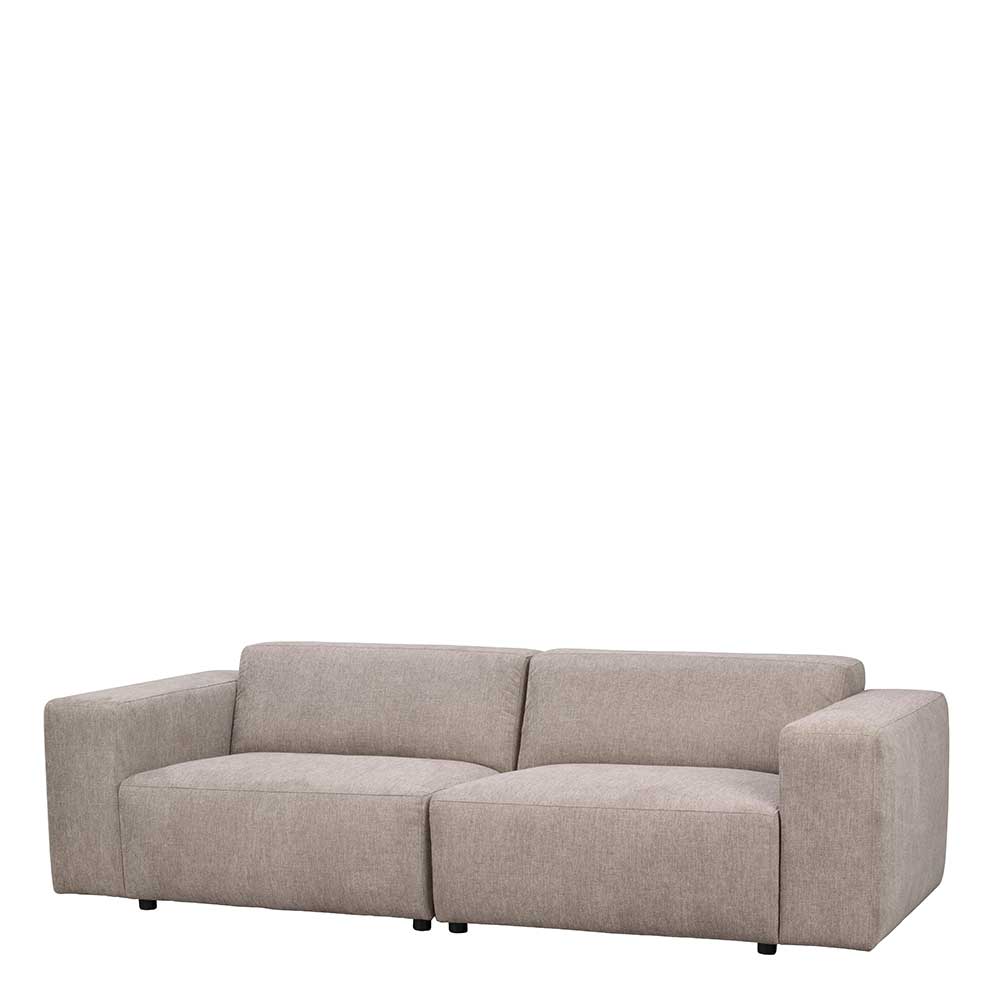 Dreier Sofa aus Webstoff in Beige - Adamantia