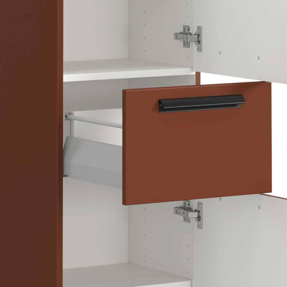 Waschplatz und Midischrank in Dunkelrot - Exeler (dreiteilig)