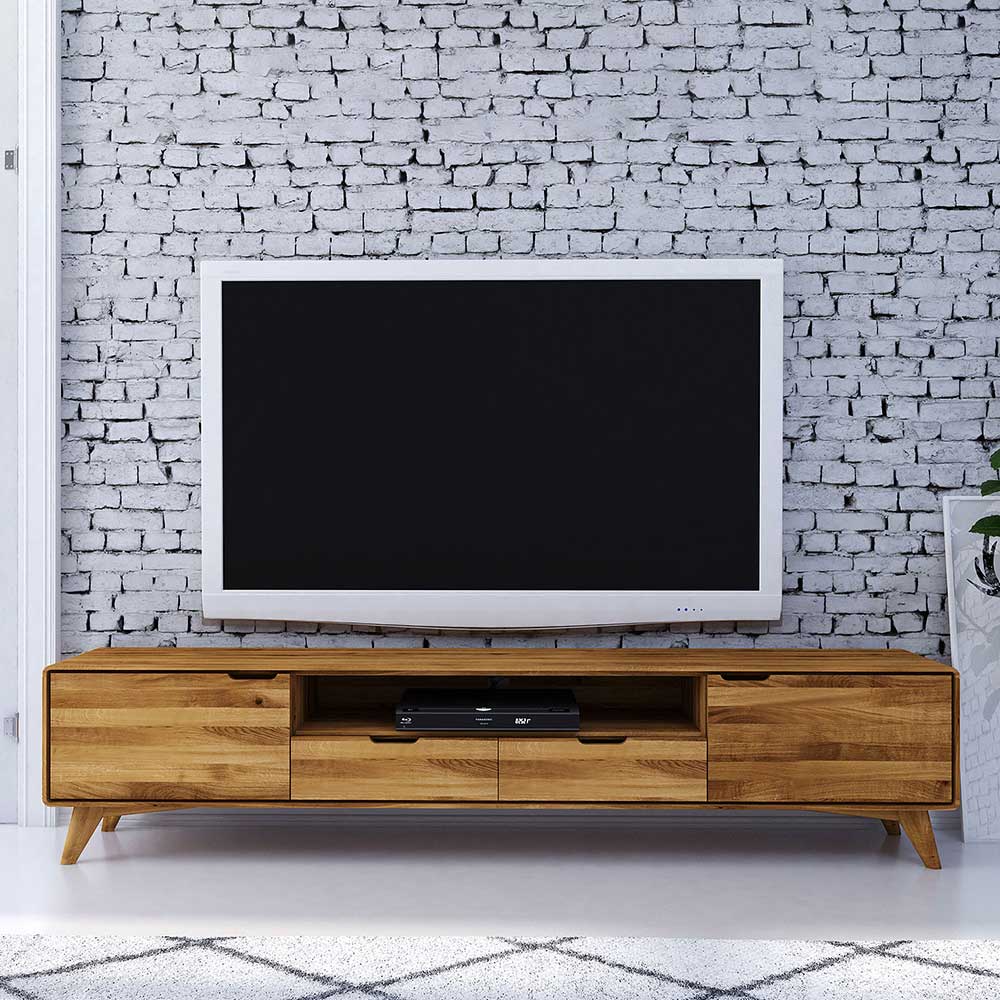 220x48x40 Massivholz TV Board in Natur geölt - Eavy