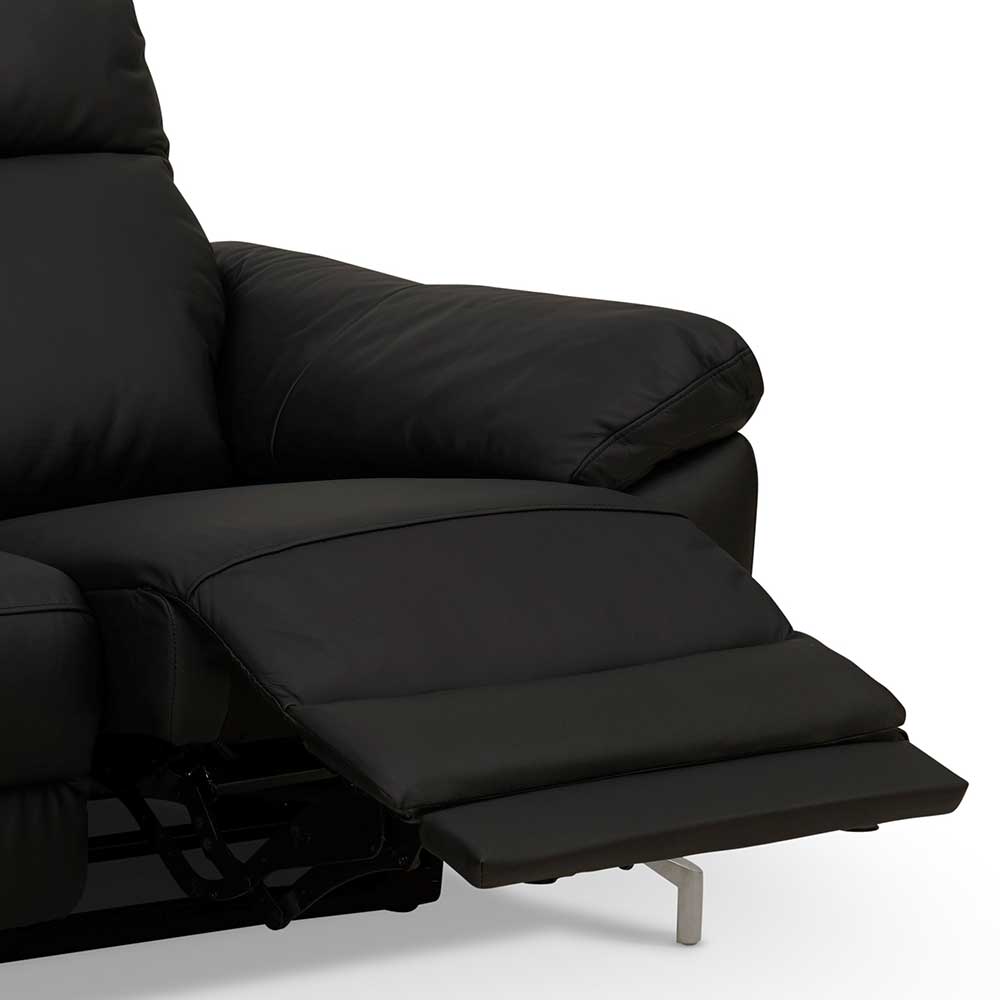 Relaxfunktion Zweisitzer in Schwarz Leder - Panam
