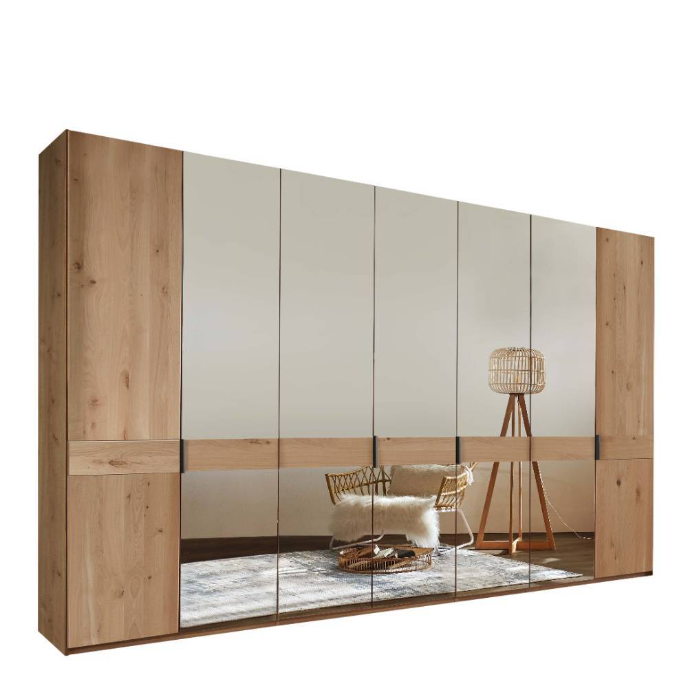 7-türiger Kleiderschrank in Eiche Bianco - Yanicas