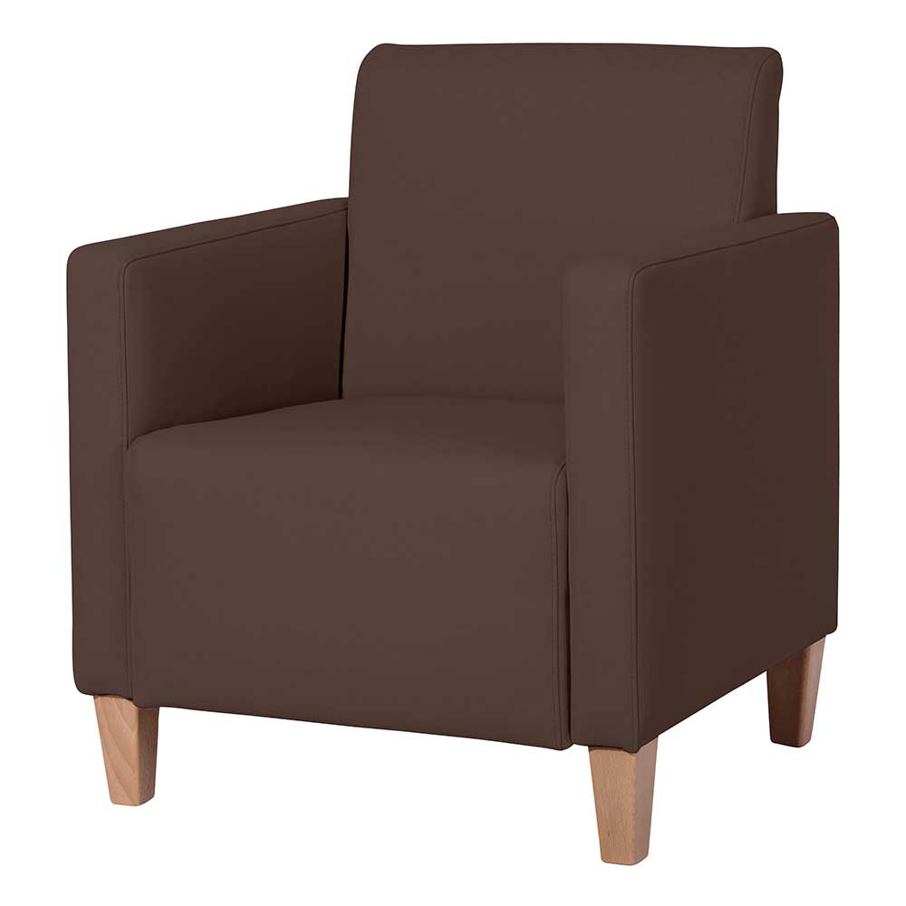 Wohnzimmer Sessel in Braun und Buche Natur - Frome