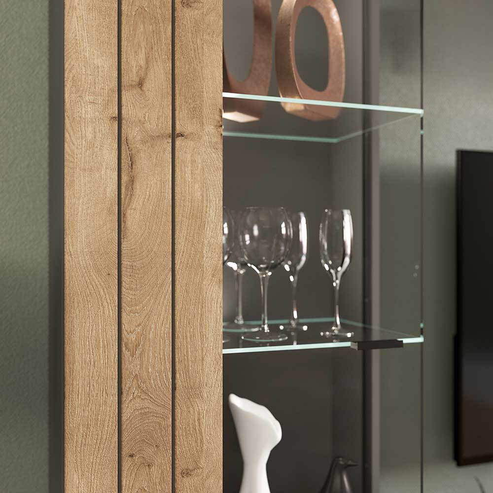 Designer Wohnwand Möbel 320 cm breit - Scarlett (dreiteilig)