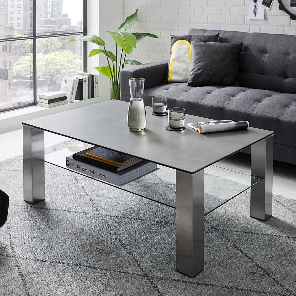 Design Couchtisch aus Keramik und Glas - Ultima
