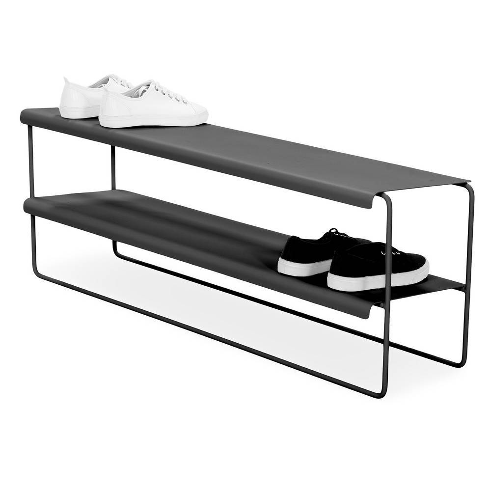 103cm breites Schuhregal in Schwarz Stahl - Parvello