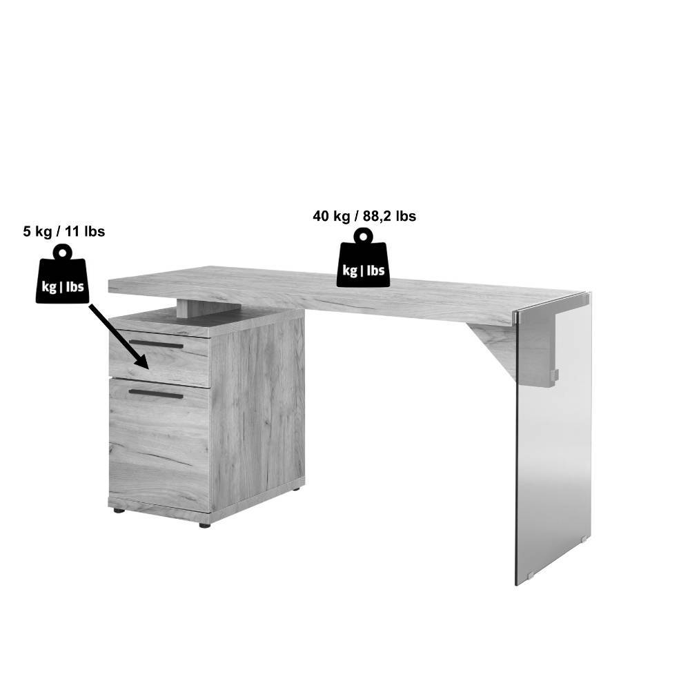 Designer-Schreibtisch in Walnuss Holzoptik - Vallonda