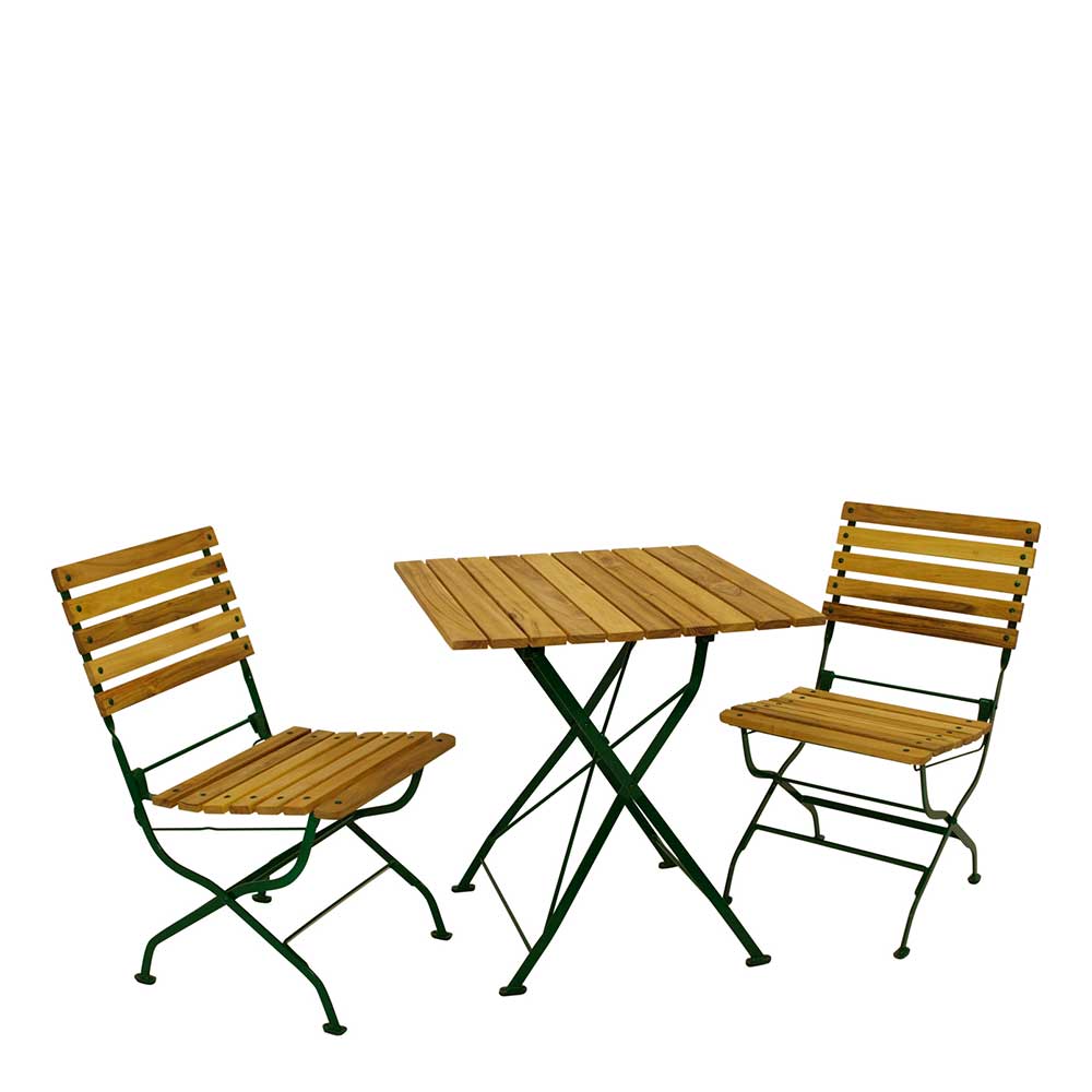 Gartentisch & zwei Stühle Set - Ileteas (dreiteilig)