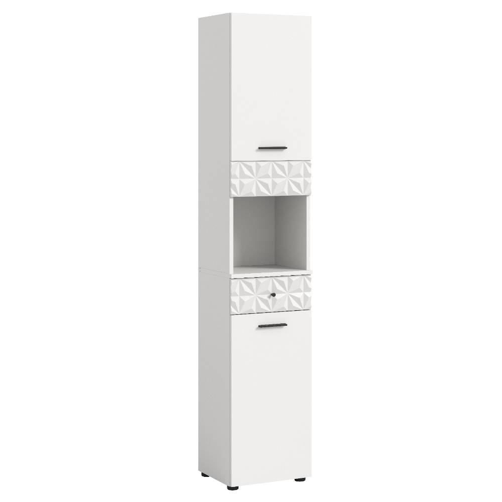 Badezimmer Hochschrank in Weiß - Ustabo