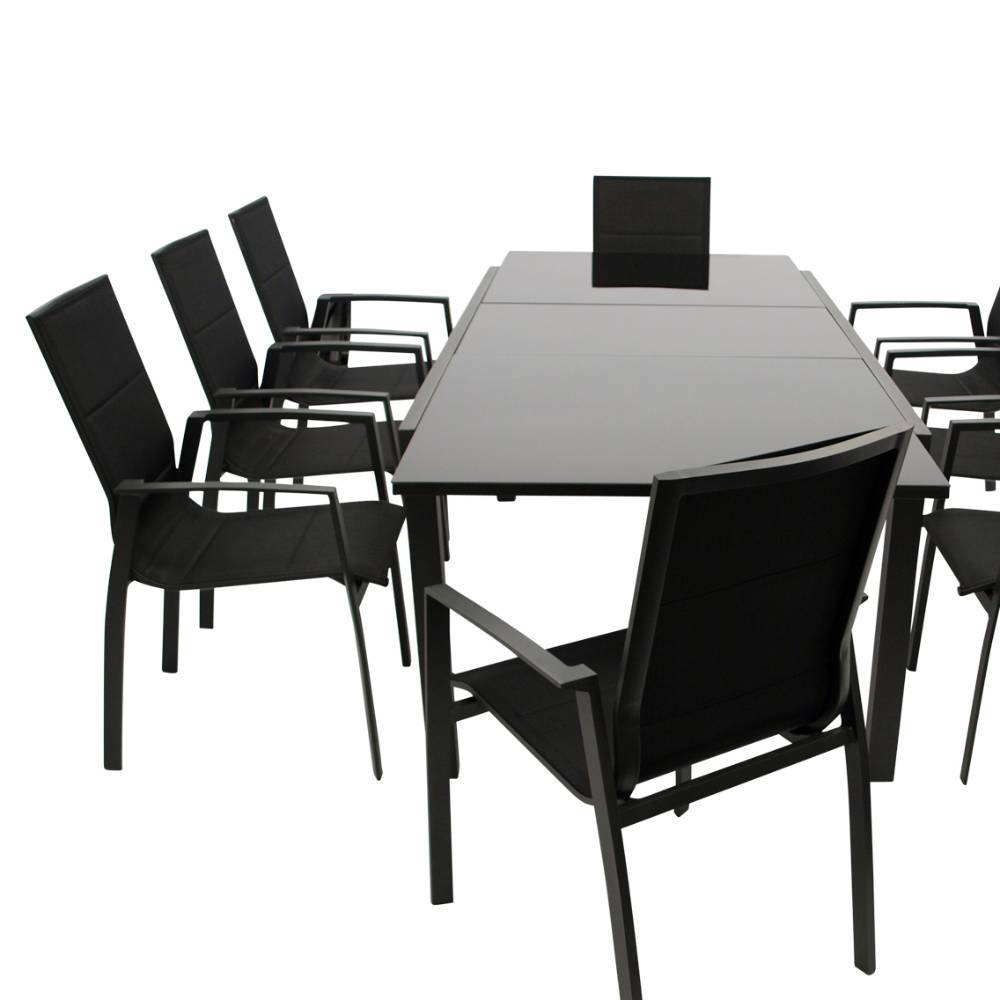 Moderne Garten-Essgruppe mit acht Stühlen - Ulian (neunteilig)