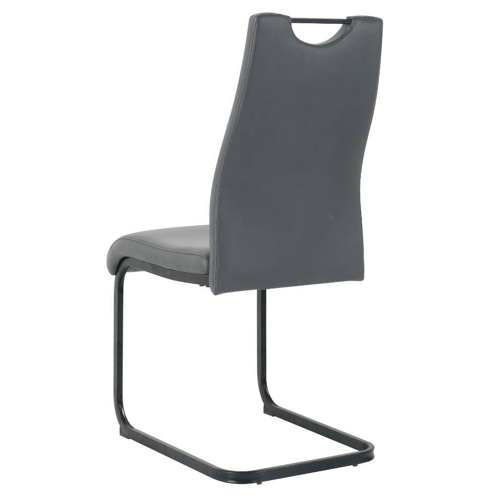 Esstisch Schwingstuhl in Grau und Schwarz - Tiviancos (2er Set)