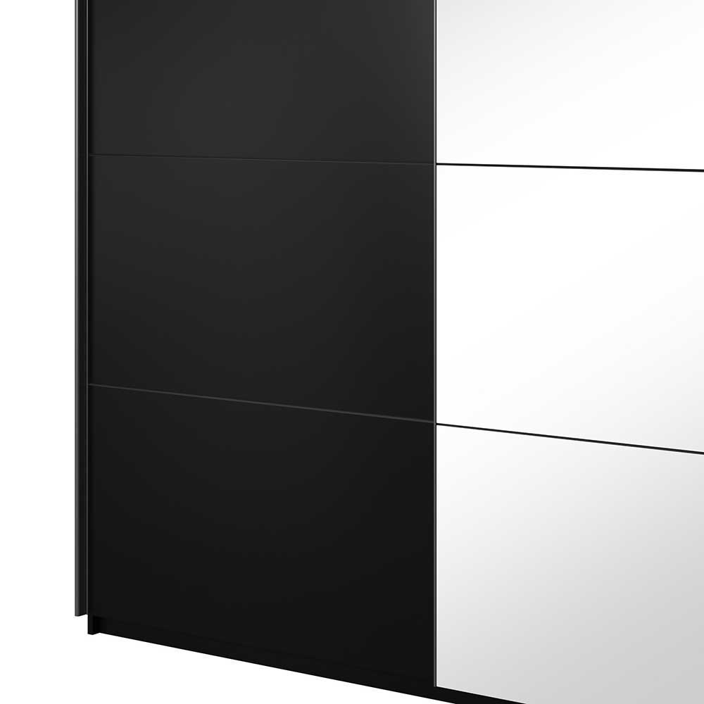 200x210x61 cm Schwarzer Kleiderschrank mit Schiebetüren - Dinamaro