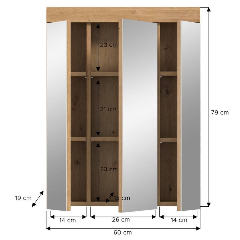 Badezimmer-Spiegelschrank in Wildeiche - Tamdato