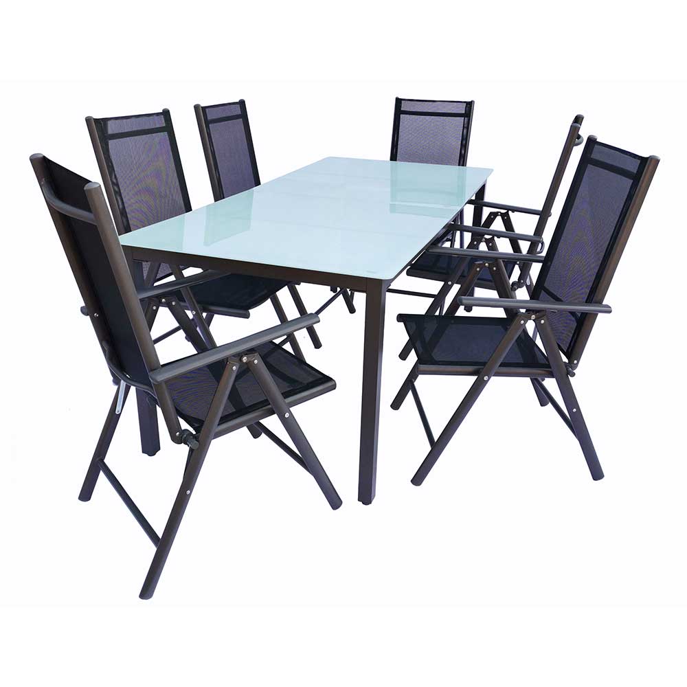 Tisch mit Klappstühlen für den Garten - Anlina (siebenteilig)