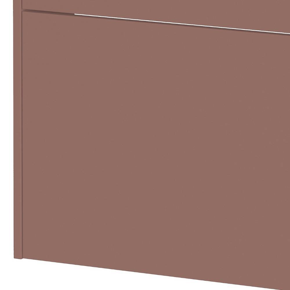 Geschlossene Front der hängenden Schuhkommode in Mauve mit horizontaler Fuge – Point