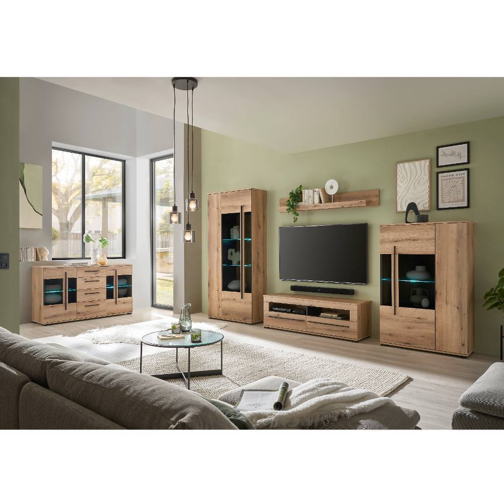 Sideboard Vitrine in Eiche Dekor - Brocus