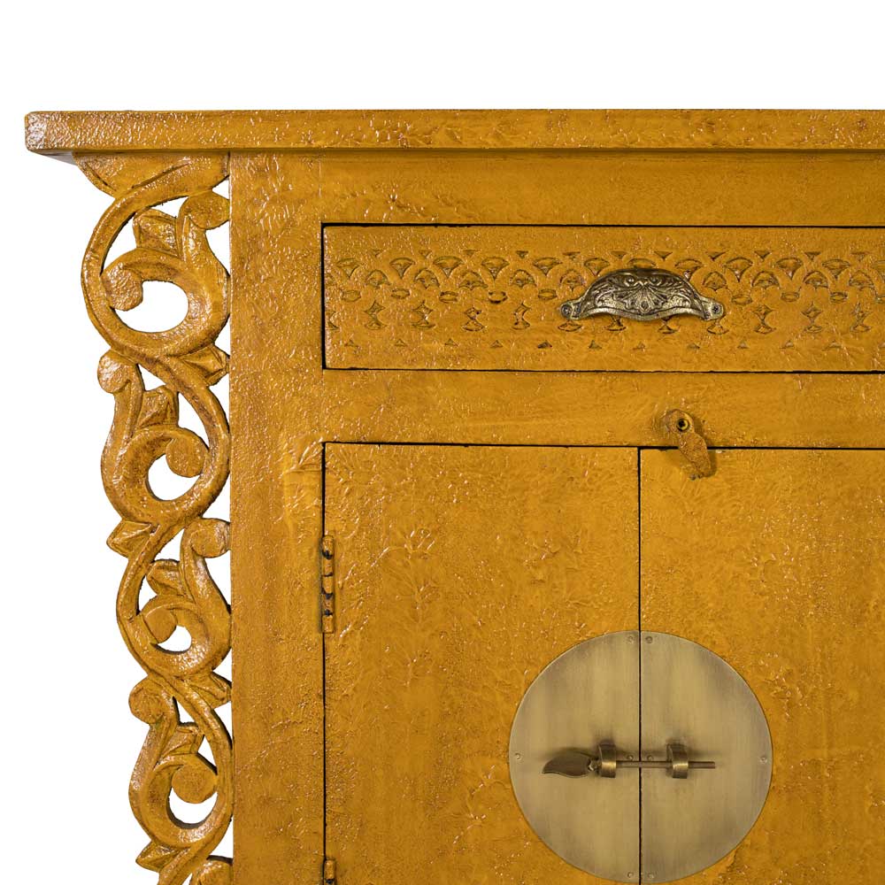 Asia Style Sideboard in Ocker Gelb - Nelu