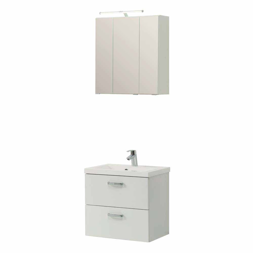 Badmöbel Waschplatz & Spiegelschrank Coree in Weiß (zweiteilig)