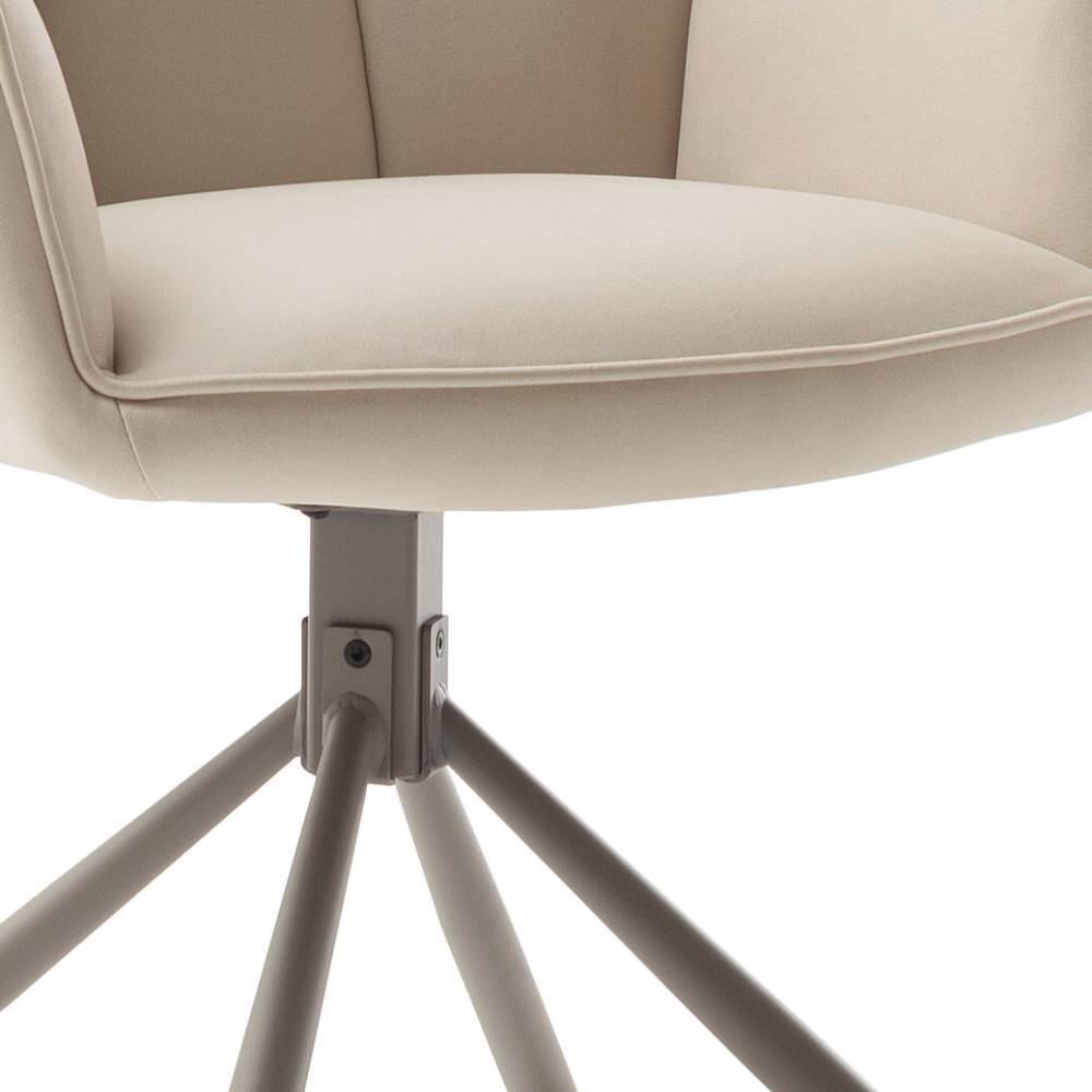 Drehstuhl in Cremeweiß und Taupe - Contarac (2er Set)
