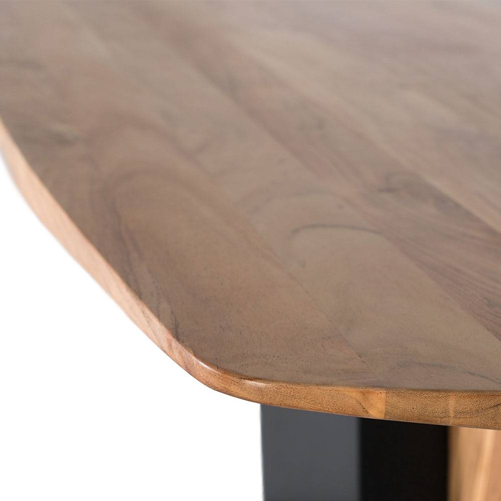Design Esszimmertisch in Akazie Natur mit Schwarz - Karibia
