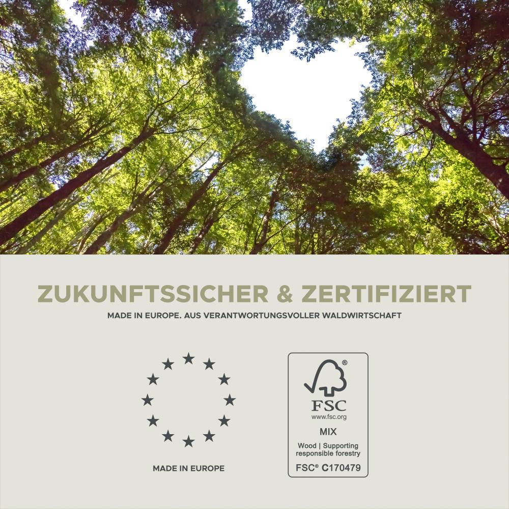 Nachhaltiges Waschplatz Set aus verantwortungsvoller Waldwirtschaft, FSC-zertifiziert und Made in Europe – Clona