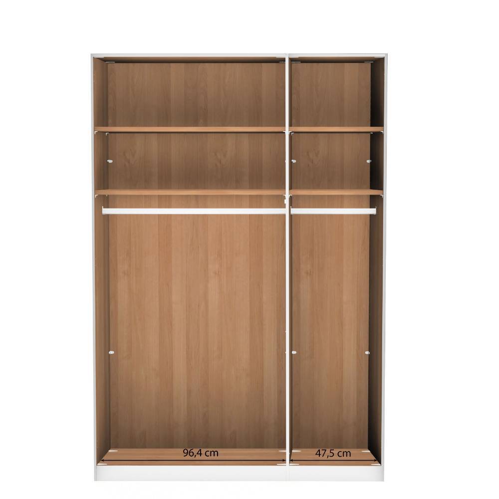 3-türiger Kleiderschrank in Erle teilmassiv - Dilacco