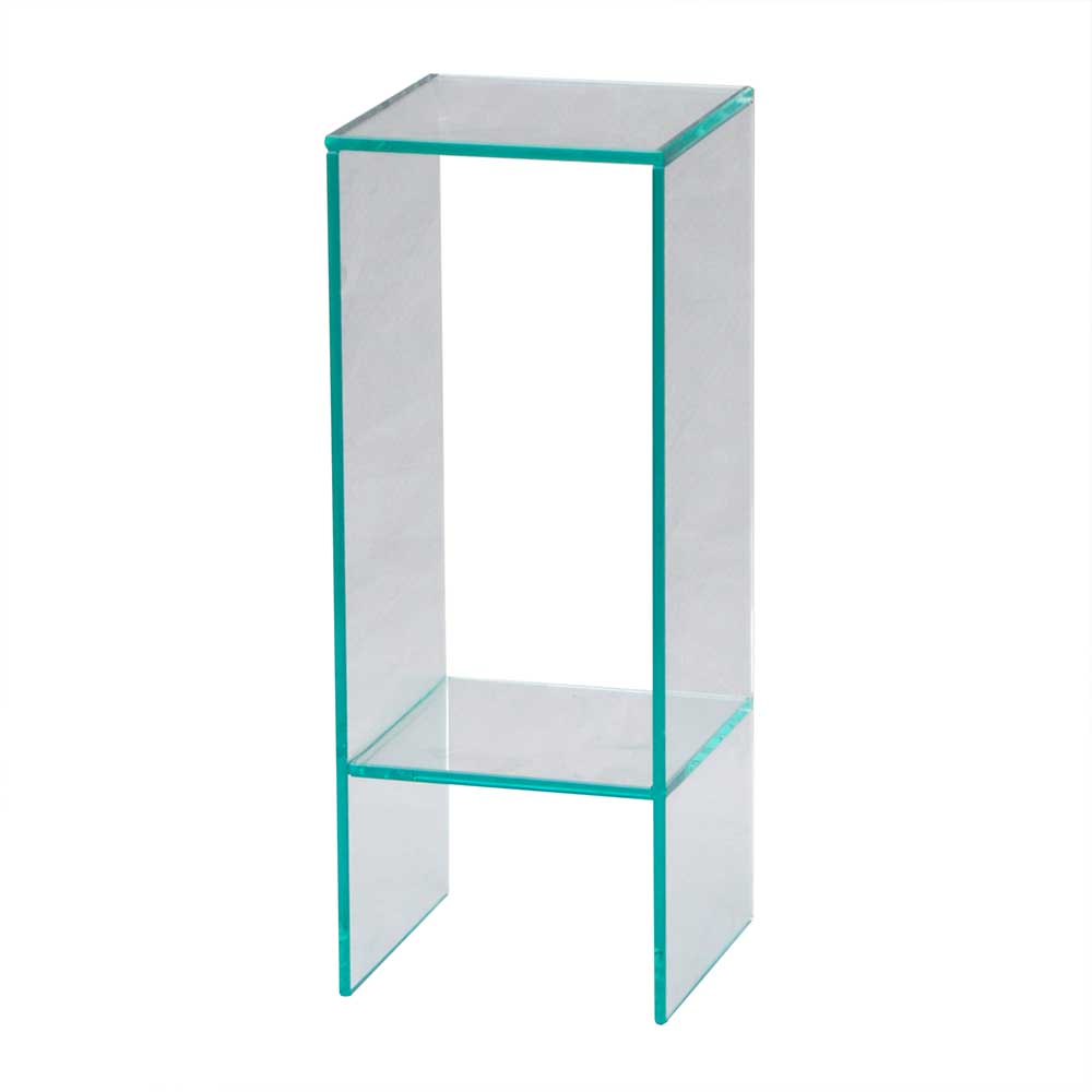Klarglas Beistelltisch mit quadratischer Tischplatte - Weyna