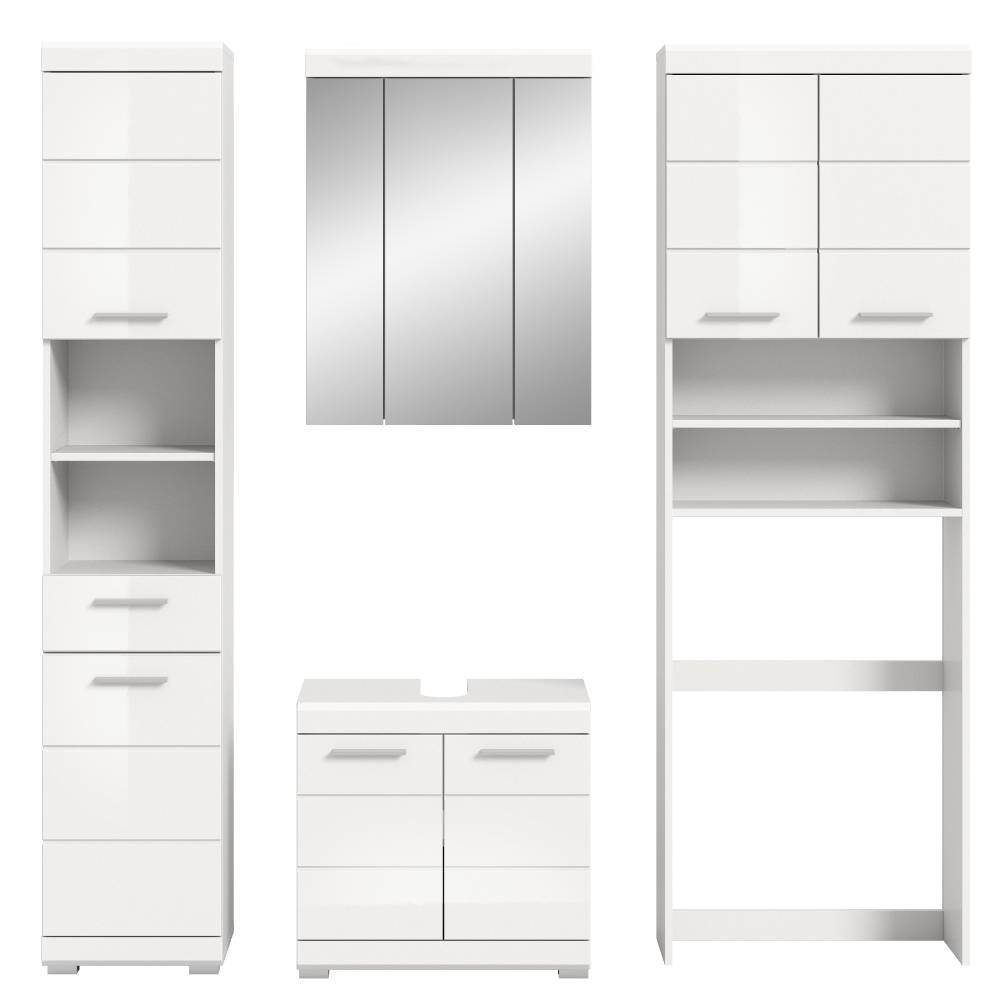 Badmöbel und Waschmaschinenüberbau Set - Henriette (vierteilig)
