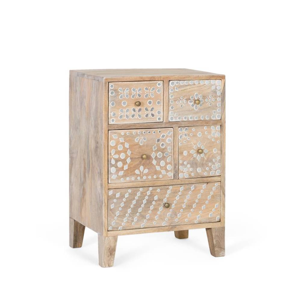 Kompakte Kommode mit weißen Motiven - Flyrelia