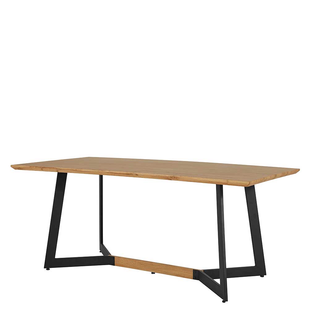 Esszimmer Tisch in Eiche Optik und Schwarz - Yasmina