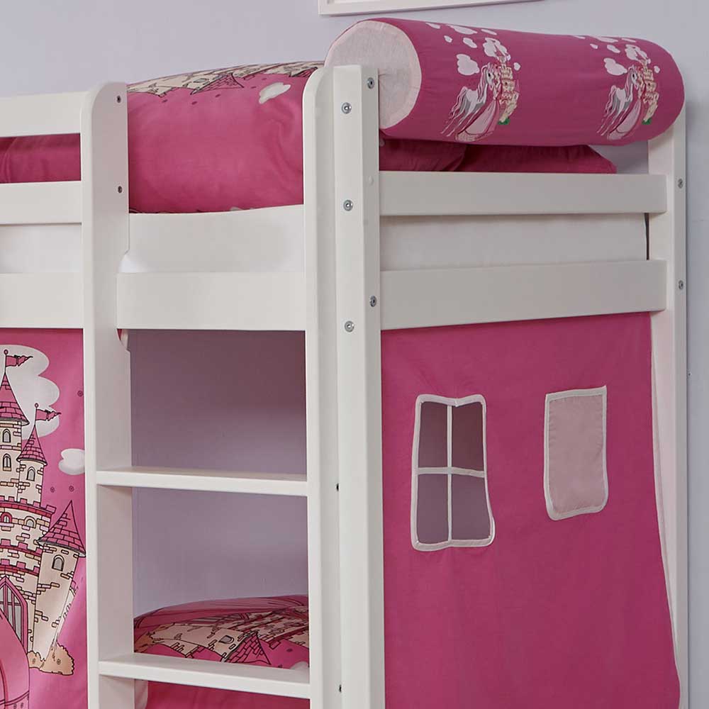 Weißes Stockbett für Mädchenzimmer Prinzessin - Addu