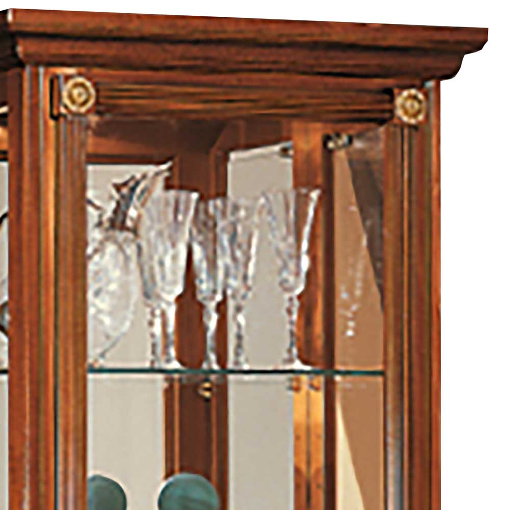 64x197x34 3-seitige Glasvitrine mit Spiegel Rückwand - Swiganda