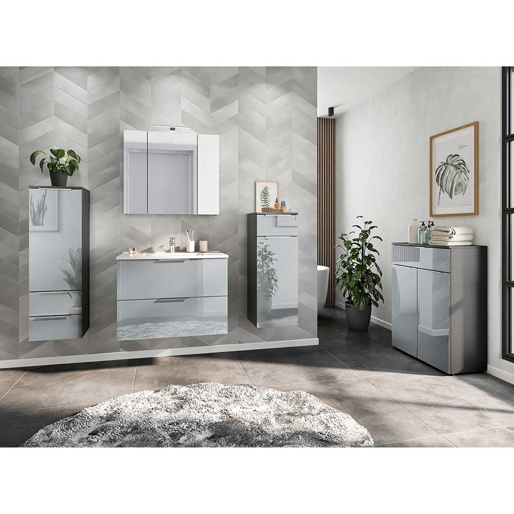 Badezimmer Komplett-Möbel-Set zweifarbig - Dikono (fünfteilig)