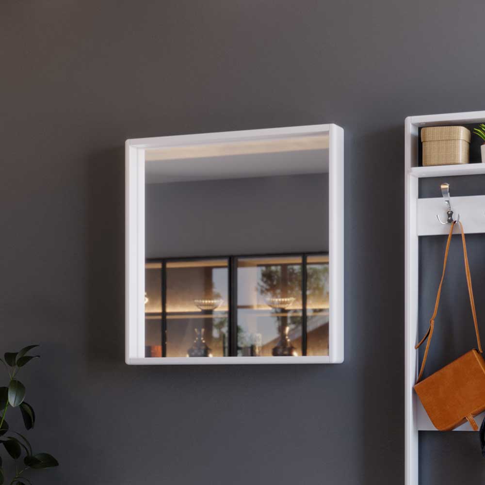 80x80 Quadratischer Spiegel mit weißem Rahmen - Oranias
